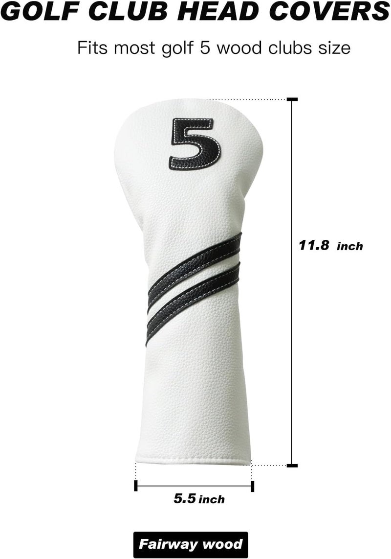 Frimon Golf Club Covers,4pcs or 1pc Golf Headcovers for Woods and Driver Fairway Hybrids Women Men - Premium PU Leather with Interchangeable Tags & Magnetic Blade and Mallet Putter Covers - Image 3